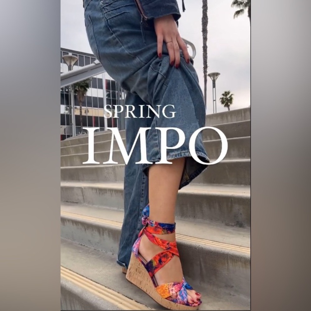 Impo Orabelle Women's Ankle Wrap Platform Wedge Memory Foam Sandals - Picture 3 of 15